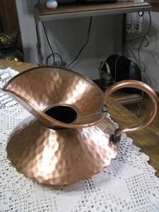 Vintage Gregorian Fine Hammered Copper Squat Pitcher - Picture 1 of 4
