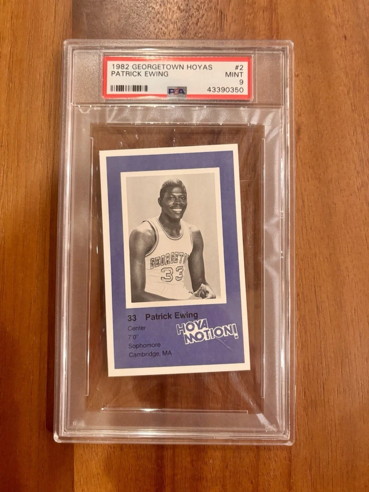 1982 GEORGETOWN HOYAS #2 PATRICK EWING PSA 9 XRC HOF KNICKS - Image 1 of 2