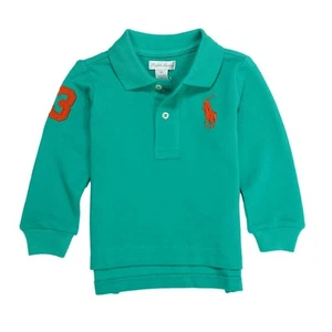 Polo Ralph Lauren bambino ragazzo Big Pony manica lunga logo 3M,6M - Foto 1 di 1