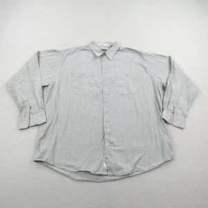 Vintage Gitman Bros Shirt Mens XL 17.5 Gray Button Up Linen Blend Frontier USA - Picture 1 of 9