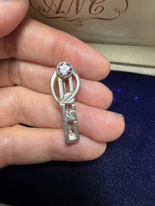 Broche Amatista Rennie Mackintosh Plata de Ley Originales Históricos - Imagen 1 de 4