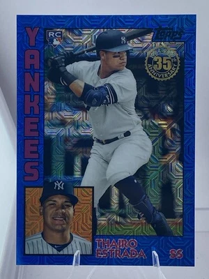 2019 Topps Update Silver Pack Thairo Estrada RC Blue Refractor /150 #T84U-28 - Image 1 of 2