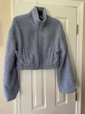 Chaqueta Coffee Shop para mujer talla mediana azul claro, cremallera y bolsillos Foto 1 de 4