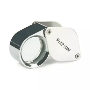 30x21mm Portable Metal Jewellery Magnifier Glass Lens Diamond Jewelry Loupe - Picture 1 of 10