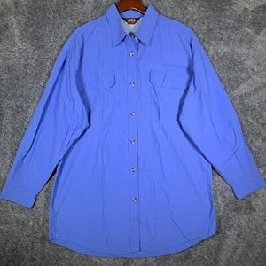 REI Shirt Women's L Button-Up Long Sleeve Vented Ripstop Outdoors Blue - Picture 1 of 10