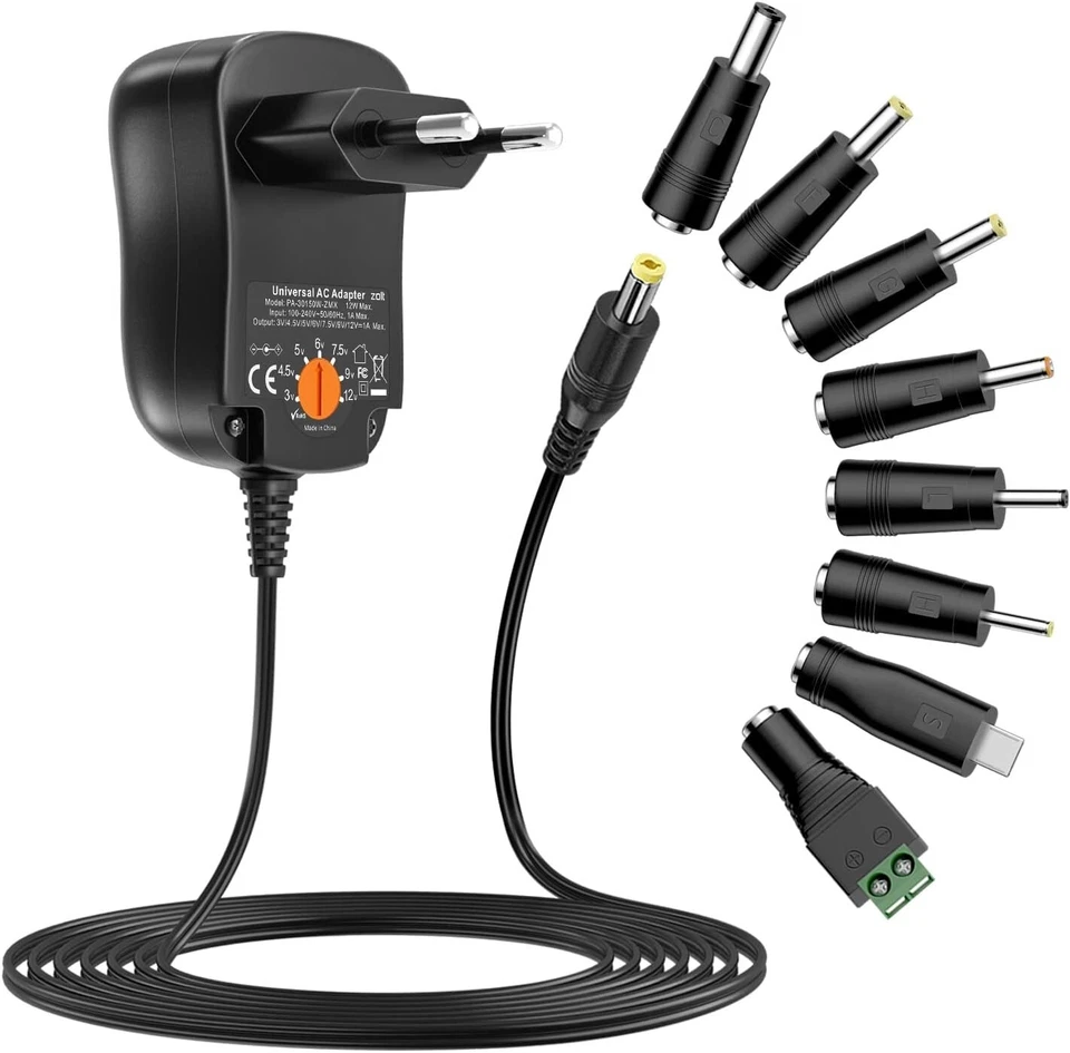 Multifunktional | 8-Stecker Netzteil | 12W Leistung - Bild 1 von 4