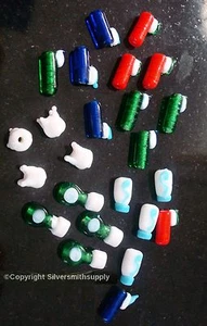 24 Dentist office themed handmade glass lampwork art glass designer beads GBS072 - Picture 1 of 3