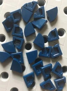 Lego Azul Tierra 1/4 Círculo Azulejos 1x1 Acabado Suave Azulejos Esquina Piso Lote de 25 - Imagen 1 de 2