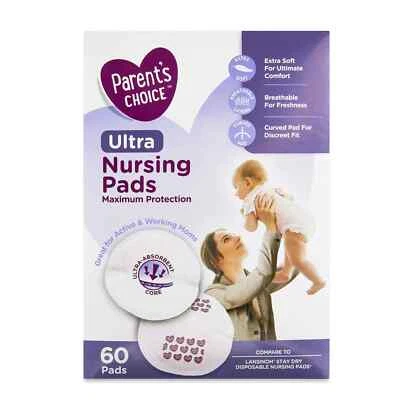 Parents Choice Ultra Nursing Pads 60 Count Disposable Maximum Protection New Box - Image 1 of 4
