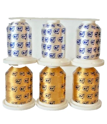 6 Lot of Robison-Anton "J" Metallic Mini  Spool  (6-Gold, 6-Silver) - Image 1 of 2