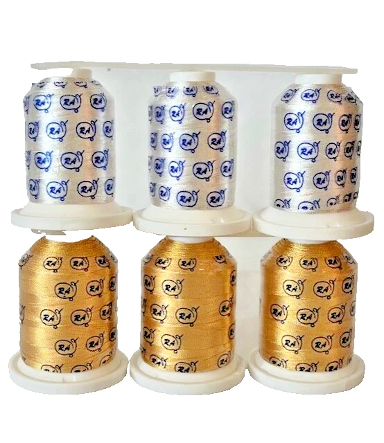 6 Lot of Robison-Anton "J" Metallic Mini  Spool  (6-Gold, 6-Silver) - Image 1 of 2