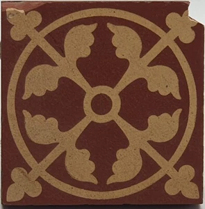 Arts & Crafts 3" Red Encaustic Tile by Craven Dunnill & Co C1880 AE12 - Picture 1 of 3
