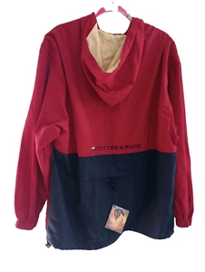 Vintage Cutter Buck Men's Hooded Anorak Jacket Red Paine Weber-Logo Men L NWT - Picture 1 of 5