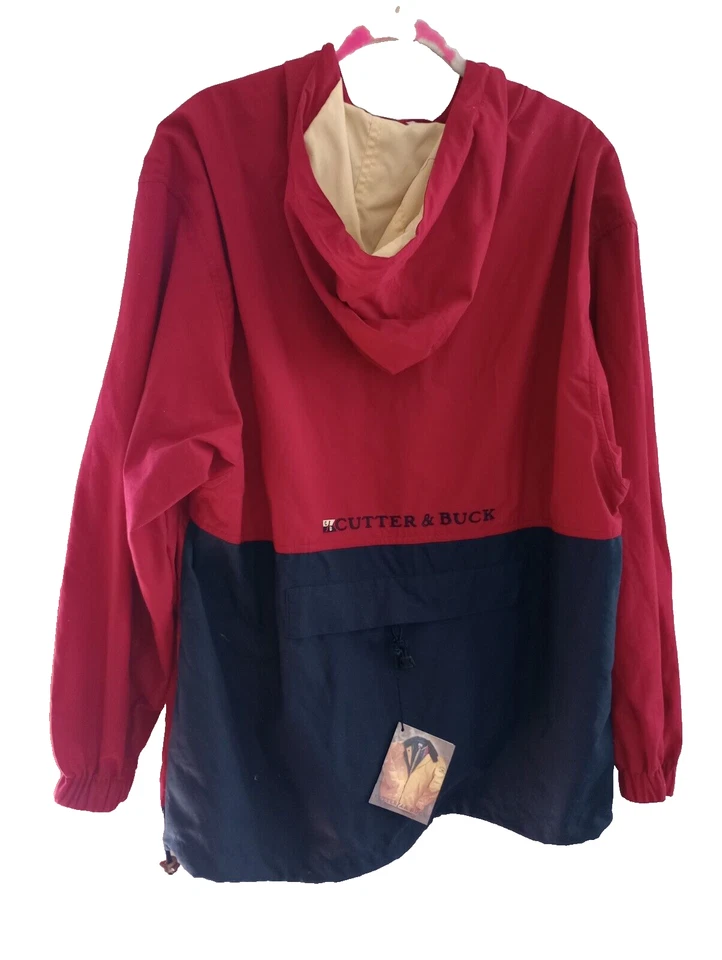 Vintage Cutter Buck Men's Hooded Anorak Jacket Red Paine Weber-Logo Men L NWT - Image 1 of 4