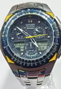 C651-T001632 CITIZEN Eco-Drive Skyhawk Blue Angels World Time men's watch JC-30 - Picture 1 of 15