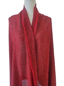 Scrap Remnant Fabric Crafts Quilting Sewing Cloth Floral Paisley Red 190"x45" - Picture 1 of 7