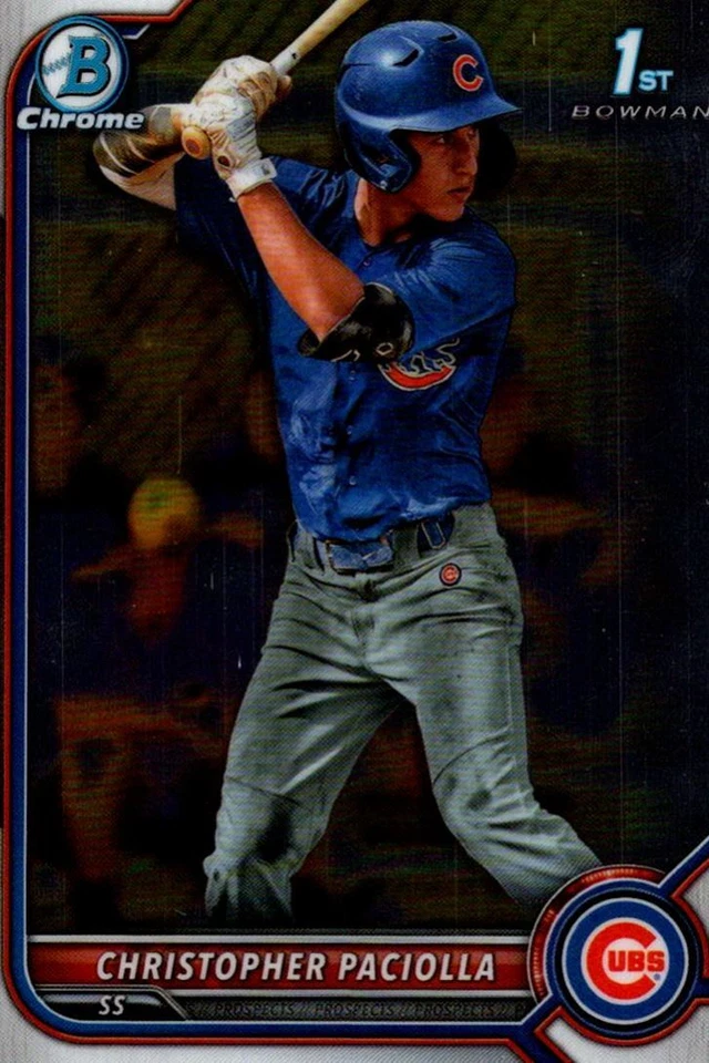 2022 Bowman Draft Chrome Christopher Paciolla Chicago Cubs #BDC-185 - Image 1 of 2