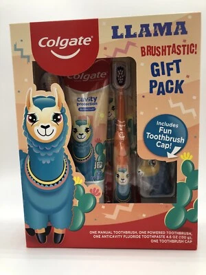 LLAMA Battery Powered Toothbrush Set Gift Colgate Kids Gift Pack dental hygeine - Image 1 of 3