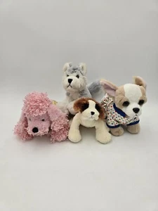 Lot Of 4 Plush Dogs 3 Webkinz Poodle Husky Chihuahua 1 Lil Kinz & Clothes Pj's - Picture 1 of 22