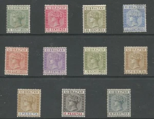 GIBRALTAR SG22-33 the 1889-96 set MM only 1 x 20c,the 25c is defective ,cat £242 - Picture 1 of 2