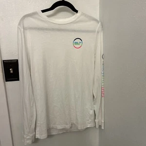Vineyard Vines Boy's Baseball Tee Shirt White Long Sleeve Size XL (18) - Picture 1 of 10