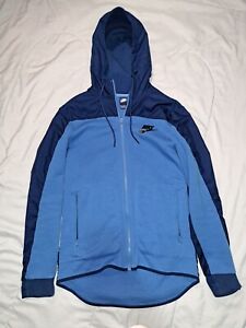 Nike Sportwear Lightweight Zip Up Hoodie Jacket Size S Baby Blue & Navy