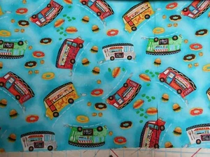 Food Truck Donut Hamburger Hotdog Baumwollstoff Meterware - Bild 1 von 3