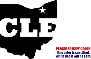 CLE Ohio Map Decal Sticker JDM Funny Vinyl Car Window Bumper Truck Laptop 6" - Picture 1 of 3