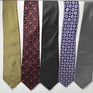 Tommy Hilfiger Neck Tie Lot of 5 100% Silk Multi Color Stripes Patterns - Picture 1 of 10