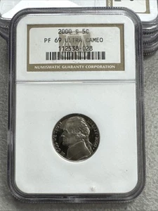 2000 S Jefferson Five Cent Nickel - NGC PF69 Ultra Cameo  - Picture 1 of 9