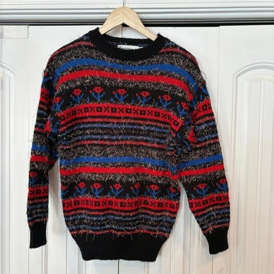 Suéter de pestañas a rayas Western Connection talla pequeña Foto 1 de 4