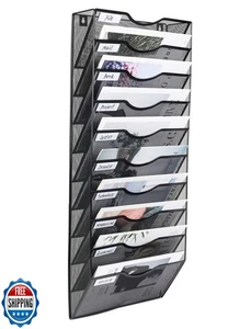 PAG Hanging Wall File Holder Organizer Mail Sorter Literature Rack for Office - Picture 1 of 5