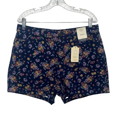 Шорты женские St Johns Bay с цветочным рисунком 12 синие новые 5 дюймов средняя посадка летние - Изображение 1 из 4