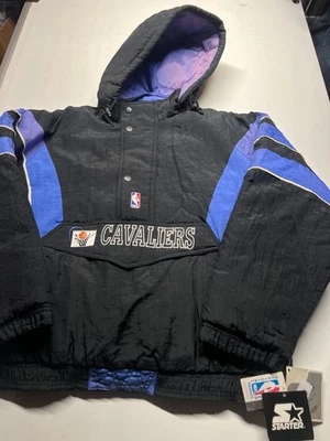Starter Cleveland Cavaliers Basketball Windbreaker Jacket Black NBA Men Sz Large - Image 1 of 4