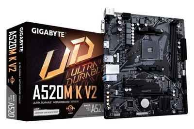 GIGABYTE Placa Base A520M K V2 - Compatible con CPUs AMD Ryzen Serie 5000 AM4, h - Imagen 1 de 4