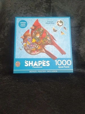 MasterPieces - Contours -Cardinals 1000 Piece Shaped Jigsaw Puzzle New/Unopened  - Image 1 of 3