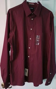 CHAPS button down shirt Maroon Long Sleeve LARGE NWT reg fit WRINKLE FREE - Picture 1 of 6