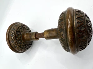 Aesthetic Movement Cast Brass/Bronze matched Doorknob set - Picture 1 of 5