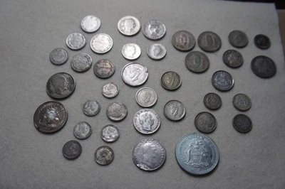 World Coins Lot of 38 Silver - Image 1 of 4