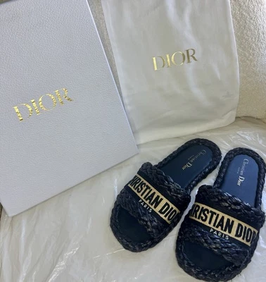 AUTÉNTICAS Sandalias Christian Dior Way 900 Noir Bordadas Cuna Mujer Talla 37 Foto 1 de 4