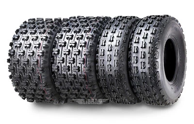Set 4 ATV Tires 22x7-10 & 22x10-10  Yamaha Timberwolf 250 Beartracker Race Tires - Image 1 of 4