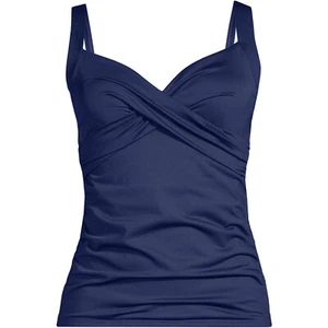 New Lands' End Chlorine Resistant Wrap Underwire Tankini Top 522595 - Picture 1 of 16
