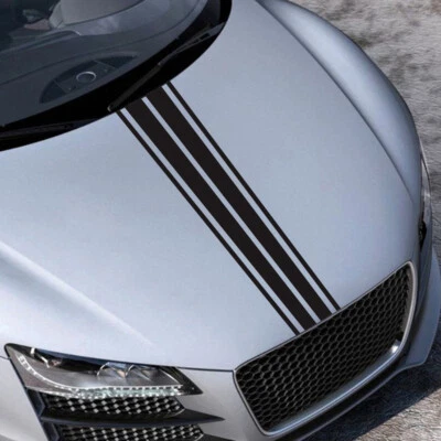 Calcomanía adhesiva envolvente de película de vinilo a rayas largas para decoración de gráficos de carrocería de capó de coche Foto 1 de 4