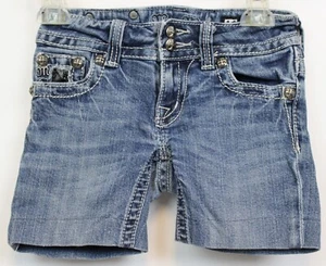 Miss Me girls Cut off Denim Shorts Embellished Rhinestones Lace JPK5002.2 sz 10 - Picture 1 of 13