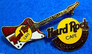 NIAGARA FALLS NY RED FIREBIRD GUITAR & CANADIAN CLASSIC LOGO Hard Rock Cafe PINS - Picture 1 of 1