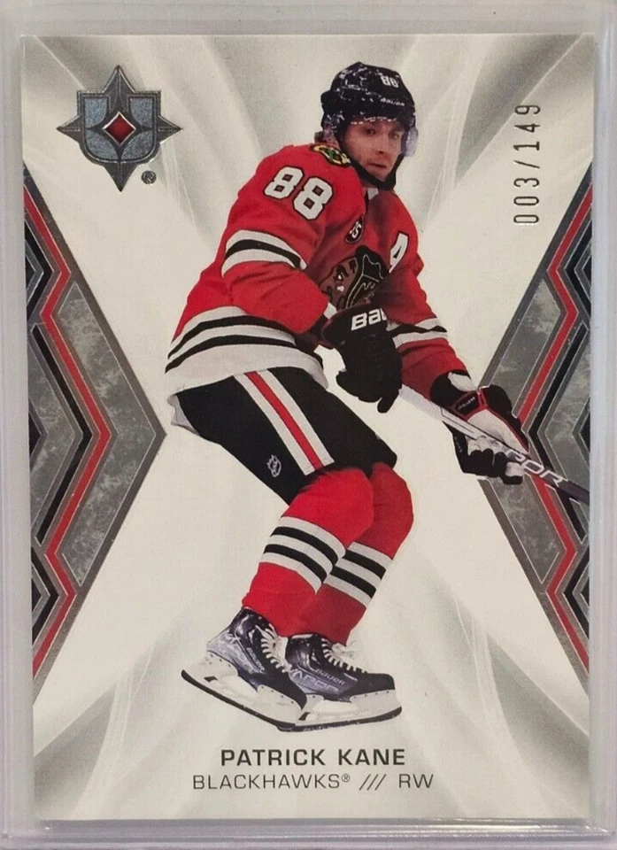 Patrick Kane 2021-22 Upper Deck Ultimate Collection 3/149 Blackhawks #23 - Image 1 of 2