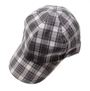 Wigens NWT Baseball Cap / Hat Size 59, 7 & 3/8ths in Gray Plaid Cotton/Linen - Picture 1 of 14