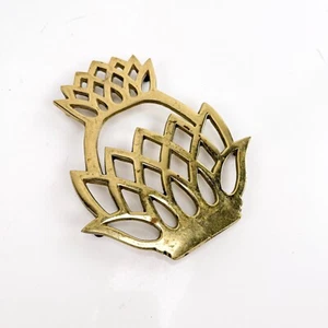 Vintage Pineapple Brass Trivet Virginia Metalcrafters (VM) 1976 Retro MCM - Picture 1 of 11
