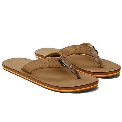 Rip Curl Revival Leather Open Toe Sandalia de Hombres Chanclas Dedo Beige - Imagen 1 de 4