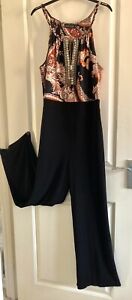 Melrose Jumpsuit 16 Women’s Black & Paisley Sleeveless Occasion Wear Worn Once